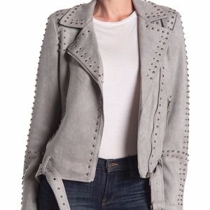 Vigoss Studded Faux Suede Moto Jacket